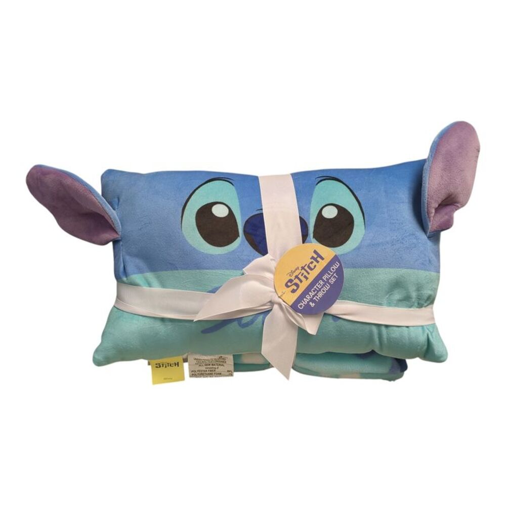 Jay Franco Character Pillow & Fleece Throw Blanket Set - Stitch